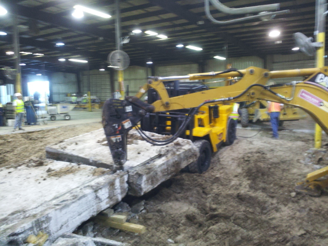 Broken concrete slab that couldn't be moved